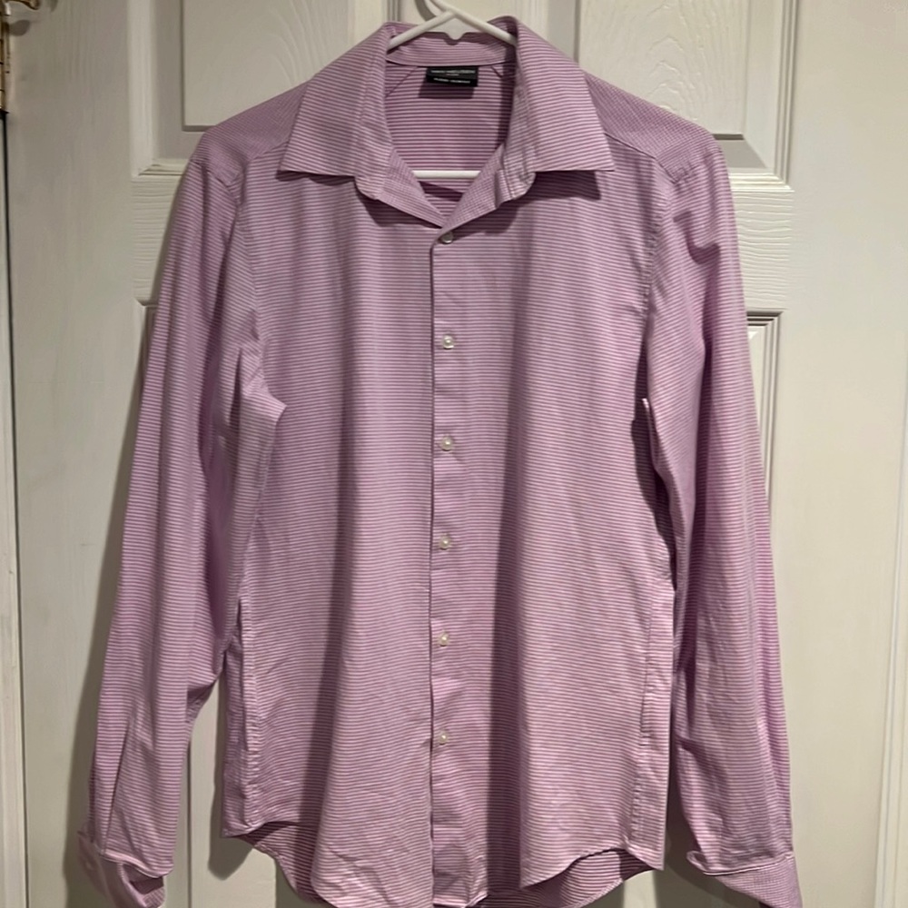 Van heusen S small 14-14.5 32/33 button down white pink plaid shirt NEW